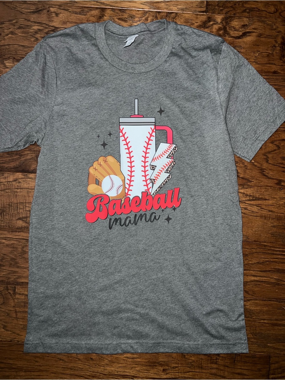 NEW Gray "Baseball Mama" Graphic Tee